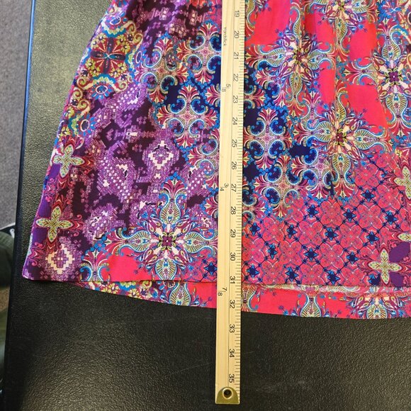 Garnet Hill Womens 12 Dressy Office Career Floral Silk Tunic Babydoll Top V-Neck - Picture 10 of 10